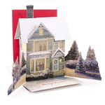 Hallmark Christmas Pop Up Card with Light and Song (Displayable Dimensional Thomas Kinkade House Plays We Wish You a Merry Christmas)