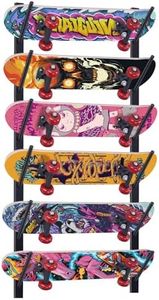 Tongyuyan Snowboard Rack-6-Tier Skateboard Wall Mount & Skateboard Rack –Snowboard Wall Mount – Space-Saving Multi-Functional Storage Solution-Black