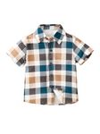 TAGAS Boys Brown Checks Short Sleeve Casual Shirt | Fancy Shirt | Party Shirt for Boys and Kids