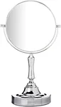 Sagler Vanity Mirror Chrome 6-inch Tabletop Two-Sided Swivel with 10x Magnification, Makeup Mirror 11-inch Height, Chrome Finish