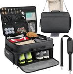 Extra Large Golf Trunk Organizer, Golf Gifts for Men Golfers, 20"x 14"x 10" 2 Layer Golf Trunk Organizer for Car, Water-resistant with Ventilated Compartment for 2 Pair Shoes and More Golf Accessories