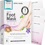 Foot Peel Mask - Dr.Pedicure Foot Peeling Mask for Soft Feet, Shed & Exfoliate Dead Rough Skin, Cracked Heels & Calluses, Get Soft Smooth Feet - Vegan Cruelty-Free Self Care by grace and stella (Original, 4 Pairs)