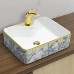 Plantex Ceramic TableTop Wash Basin/Basin for Bathroom/Bathroom Vessel Sink/Washbasin - Indo European Collection (NC-440)