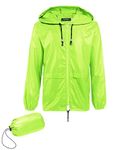COOFANDY Packable Rain Jacket Men's Lightweight Waterproof Rain Shell Work Rain Gear