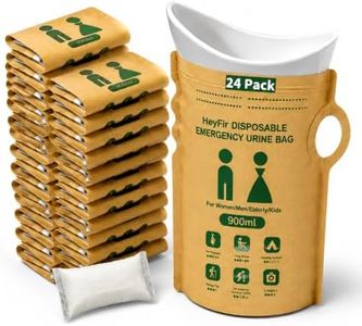 HeyFir Disposable Urine Bags Portable Leakproof Double Zipper Waterproof for Travel Camping Hiking Outdoor Emergency Car Trip Traffic Jam Pregnancy Patients (24 Pack)