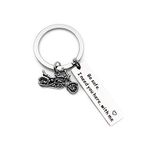 Daesar Stainless Steel Key Chain Ring for Women be Safe I Need You here with me with Motorcycle Pendant Women Key Chain Accessories