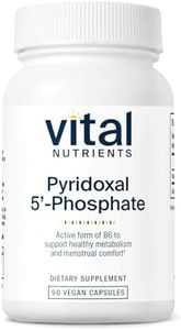 Vital Nutrients Pyridoxal-5 Phosphate | Activated Vitamin B6 | Methylated B6 for Metabolism, PMS, and Menstrual Support* | High-Potency P5P Supplement | Gluten, Dairy, Soy Free | 90 Capsules