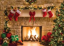 SJOLOON 8X6FT Christmas Photography Backdrop Christmas Decoration Background Xmas Fireplace Holiday Photo Backdrop Children Photo Studio 11209