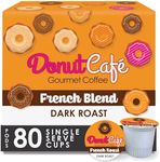 Donut Café Single Serve Coffee Pods for Keurig K Cup Brewers, French Roast, Dark Roast, 80 Count