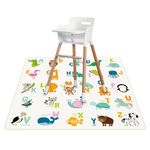 High Chair Splash Floor Mat, 43.3″Waterproof Washable Anti Slip Splash Mat with No Layering Design, Baby Mess Mat for Art/Crafts/Painting/Playtime, Table Cloth and Picnic Mat