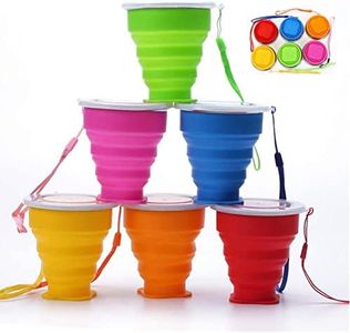 Spydge 6 pezzi Tazza da Viaggio Pieghevole Multicolore Tazza in Silicone Pieghevole Portabile Coppa Pieghevole con Coperchio per Escursionismo Picnic Camping Attività all'aperto
