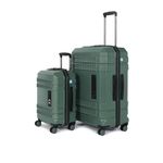 uppercase Bullet, Trolley Bag Set Of 2 (S+L) Cabin & Check-In Luggage, Hardsided Polycarbonate Printed Luggage, Tsa Lock Anti-Theft Zippers, 2000 Days Warranty (Green, 32 X 54 X 74 Cm, Spinner)