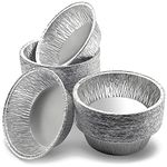 Delahunt Catering Supplies 50 Pack - Disposable Aluminium Round Ramekins Pie Foils, Foil Trays, Cases for Baking, Roasting, Freezing, Storage, Cooking, Desserts 11cm x 3.3cm