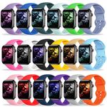 Kounlsyam 18 Pack Bands Compatible with Apple Watch Band 42mm 41mm 40mm 38mm for Women Men, Sport Silicone Breathable Strap for iWatch Series Ultra 10 9 8 SE 7 6 5 4 3 2 1