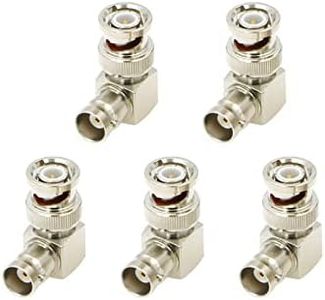 Alvin's Creativity 5 PCS BNC Right Angle Connectors,BNC 90 Degree Adapter BNC Male to Female Connector for 3G HD SDI BNC Cable, Video Camera, Broadcast Equipment, CCTV Monitor