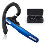 COMEXION Wireless Bluetooth Earpiece V4.1 Hands-Free Earphones with Stereo Noise Canceling Mic, Compatible for iPhone Android Cell Phones Driving/Business/Offices (Blue)