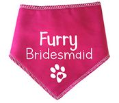 Spoilt Rotten Pets Pink Furry Bridesmaid Cute Dog Bandana, Bridesmaid, Wedding Day Wear For Dogs (S3 Medium Dogs, Labs, Staffies & Springers)