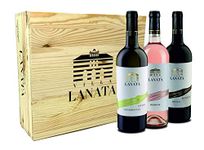 Villa Lanata Langhe Chardonnay + Piemonte Rosso + Langhe Rosato Mixed Dry Wine in Wood Case- 3x750 ml