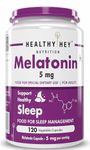 HealthyHey Nutrition Melatonin 120 vegetable capsules 5mg - Promotes Sleep and Relaxation