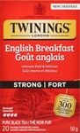 Twinings English Breakfast Extra Strong Individually Wrapped Tea Bags | Caffeinated, Intensely Bold, Smooth, Full-Bodied Taste of Pure Black Tea | 20 Count (Pack of 6) | Enjoy Hot or Iced