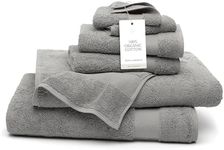 BOLL & BRANCH Plush Bath Sheet Set - Stone - 6 Piece - Includes 2 Bath Sheets, 2 Hand Towels & 2 Washcloths - 100% Organic Cotton - Ultra Soft & Luxurious - Quick Absorbing