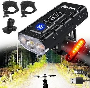 Best Bike Lights for Night Riding 2022 Most Powerful Mountain Bike Light 8000 Rechargeable Bicycle Lights Front Rear MTB Light Enduro Trail Riding Brightest Headlight Off-Road Cycling Commuting