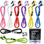 50 Earphones with Microphone Multipack | Bulk Earbuds with Microphone, For Schools, Classroom, Libraries, Museums, etc., Wired in-Ear Earphones with Mic For Kids & Teenagers, Bulk Headphones