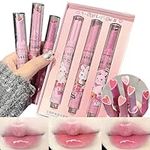 3 Pcs Jelly Lipstick Set Heart Shape Lip Gloss Lip Stain, Mirror Hydrating Jelly Love Lipstick Cute Makeup Gift, Moisturizing Tinted Lip Balm, Vivid Color Glossy Lip Makeup for Girls (A)