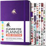 Clever Fox Planner 2nd Edition – Colorful Weekly & Monthly Goal Setting Planner, Habit Trackers, Time Management and Productivity Organizer, Gratitude Journal, Undated, A5, Lasts 1 Year – Purple