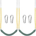 TURFEE 2 Pack Green Swing Seats Heavy Duty with 66" Chain, Swing Set Accessories Replacement with Snap Hooks for Kids Outdoor Play Playground, Trees, Swing Set, Playground(Green)