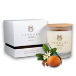 Henbury Moon Candle Gift for Women & Home. Premium Luxury Scented Candles. Vegan & Pet Friendly Soy Wax, Wood Wick, 40 Hour Burn, 200g (Orange Flower & Amber)