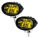 Ourbest Led Fog Light for Motorcycle Forklift ATV Yellow Lights Spot Light Work Light 20W LED Driving Off Road Lights Pods(2Pcs)