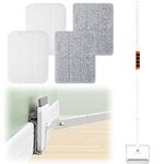 Macepason Baseboard Cleaner Tool with Handle Adjustable Baseboard Cleaning Tool Baseboard Mop with 4 Cleaning Pads Door Frame Cleaning Tool Wall Cleaner with Long Handle