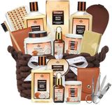 Spa Gift Set for Women & Men, 12pcs Spa Basket Set Coconut & Almond Scented includes Body Wash, Bubble Bath, Bath Soak, Manicure Set, Gifts for Mom, Birthday Gifts for women, Gift for Her, Fathers Day