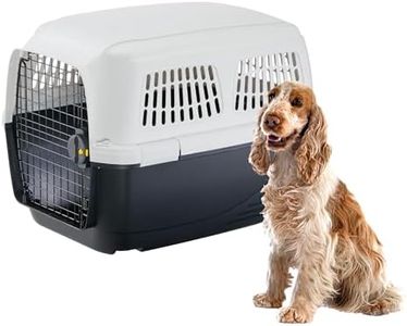 Ferplast Dog Carrier CLIPPER 4, IATA Approved Dog Travel Crate, Medium Dog Carrier max 20 Kg, Pet Carrier for Airline, Car, Train, 71 x 50 x h 51 cm, Steel Door, Secure Closure