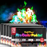 Fire Color Changing Packets Fire Pit (25 Pack) - Perfect For Any Campfire, Bonfire, Fire Pits & Outdoor Fireplaces - Perfect Magic Fire Cosmic Mystical Fire Campfire Accessories - Camping Games