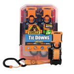 Gorilla 92003 2 Pk 1" X 10' Retractable Ratchet Strap W/Orange Gorilla-Grip Handle W/Cap Locks (Orange Webbing)