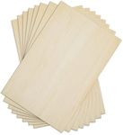 Unfinished Wood, 8 Pack Basswood Sheets for Crafts, Craft Wood Board for House Aircraft Ship Boat Arts and Crafts, School Projects, Wooden DIY Ornaments (12 x 8 x 1/16inch)