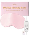 Silk Heated Eye Mask for Dry Eyes - Stye Treatment Dry Eye Mask Warm Compress for Eyes, Relieves Belpharitis, Pink Eye, Eye Compress for Dry Eyes, Dry Eye Moist Heat Compress Mask for Eyes (Pink)