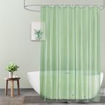 UFRIDAY Green Clear Shower Curtain Liner 72 x 72 inches,Pastic Standard Shower Curtain Liner 12 Rust Resistant Metal Grommets, 5 Weighted Magnet Hem,Mint, Green