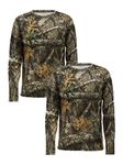 Realtree Men's 2 Pack Long Sleeve Performance Tees, Realtree Edge Camo, Medium