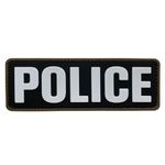 uuKen Big PVC Police Patch 6x2 inches Hook Fastener Back Black and White for Military Police Officer Tactical Vest Jacket Combat Plate Carrier Panel Law Enforcement