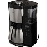 Melitta 1025-18 Look V Timer filter coffee machine with thermal jug and timer function, 1080, removable water tank and descaling program, 1.25 liters, black