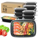 Packpal 10Pack 32Oz Meal Prep Containers, Disposible Food Prep Containers with Lids, One Compartment Take Out Containers for Lunch, Takeout, Travel