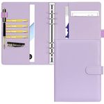 Toplive A5 Binder 6 Ring Personal Organizer Planner Binder Cover Makaron Purple Portfolio Folder for Women with Macaron Colors