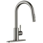 APPASO Kitchen Faucet with Pull Down Sprayer, Black Stainless Kitchen Faucet with Sprayer 2 Modes, Gunmetal Gray Stainless Steel 360° Swivel Kitchen Sink Faucet, Single Handle Kitchen Taps