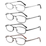 AIKLLY Reading Glasses for Men and Women, Classic Plain Readers with Light Thin Metal Frame and Spring Hinges +2.75