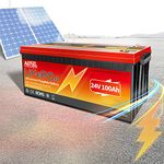 24V Battery 100Ah Lifepo4 Battery, Series/Parallel Built-in BMS Deep Cycle for RV Marine Golf Cart Trolling Motor Hunting Off-Grid Solar System