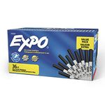 EXPO Low Odor Dry Erase Markers, Ultra Fine Tip, Black, 36 Count