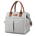 Lunch Bag for Women & Men, Insulated Lunch Box Cooler Tote Bags, Adult Reusable Lunch Boxes with Water Resistant for Work, Travel and Picnic (Grey)